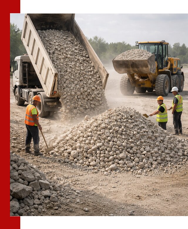 Доставка известнякового щебня фр. 40-70 в Оренбурге
