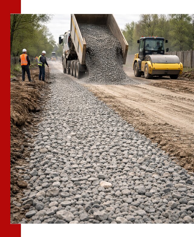 Доставка щебня для отсыпки дорог в Оренбурге высокого качества