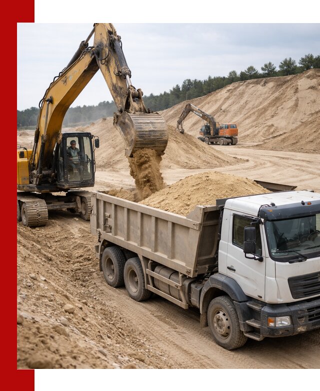 Доставка карьерного песка с самосвалами и разгрузкой в Оренбурге