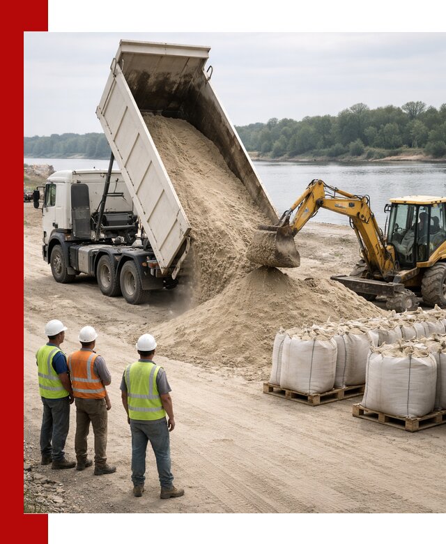 Доставка речного песка в Оренбурге самосвалами и погрузкой