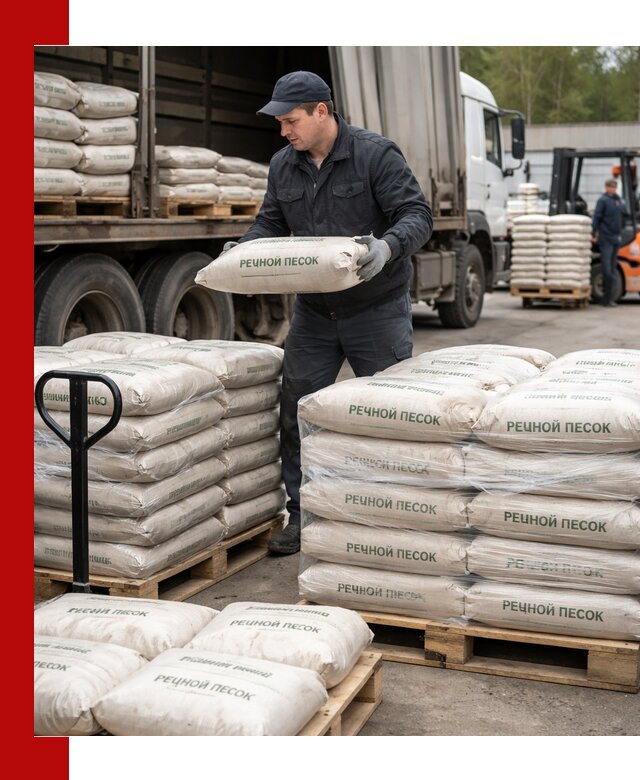 Речной песок в мешках с доставкой в Оренбурге