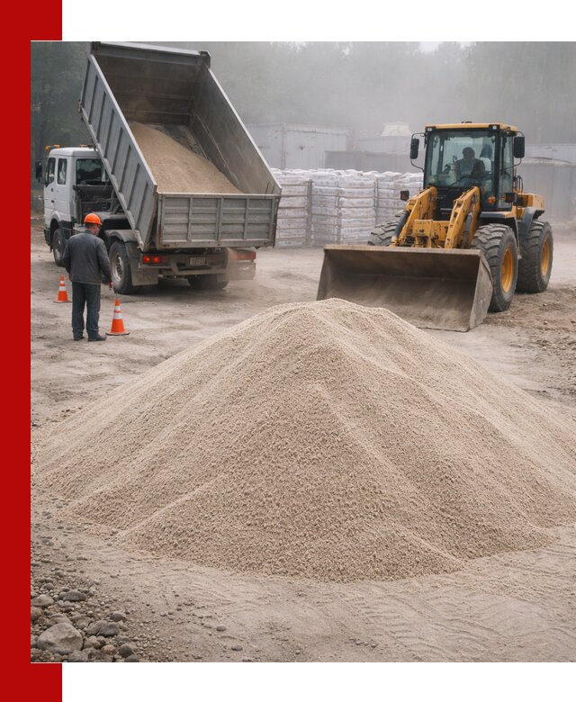 Кварцевый песок фракция 0–8 для стройработ в Оренбурге
