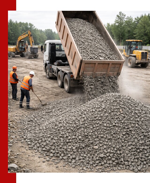 Доставка гравия фракции 40-70 в Оренбурге оптом и в розницу