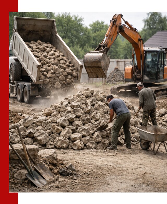 Доставка и разгрузка бутового камня в Оренбурге