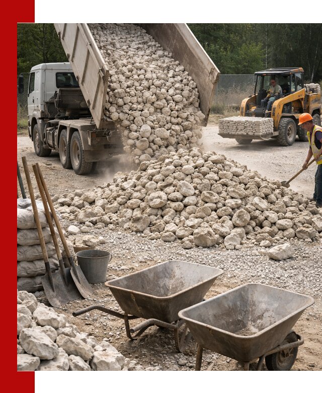 Доставка и продажа бутового известнякового камня в Оренбурге