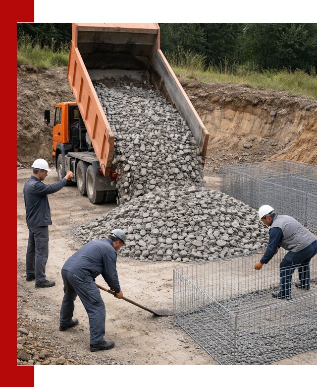 Камень для габионов с доставкой в Оренбурге быстро и надёжно