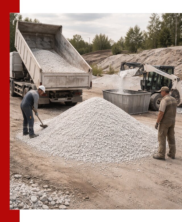 Доставка и продажа белой мраморной крошки в Оренбурге