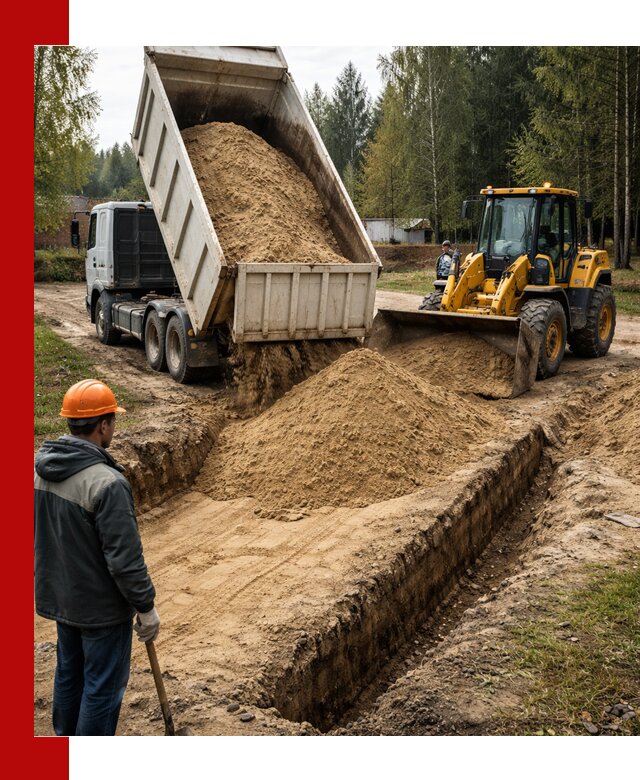 Доставка песчаного грунта в Оренбурге для строительных работ