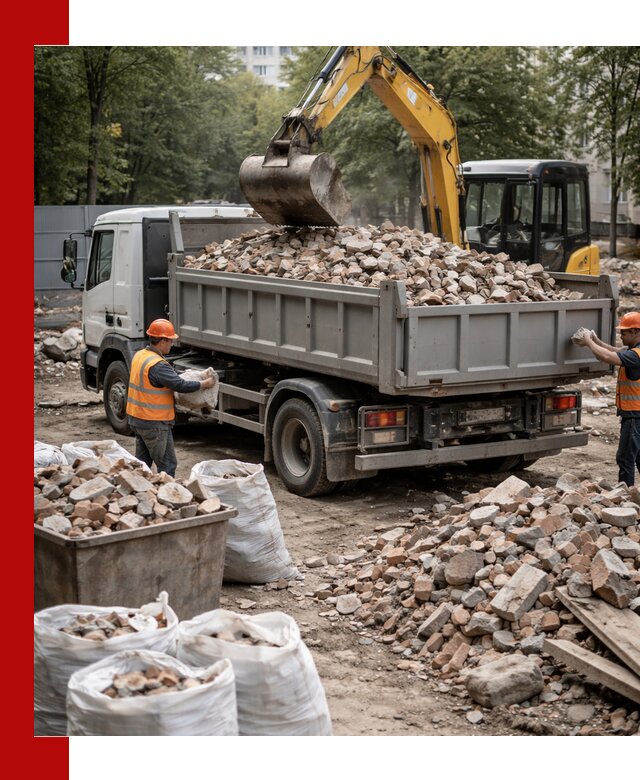 Вывоз строительного мусора в Оренбурге с самосвалами и контейнерами